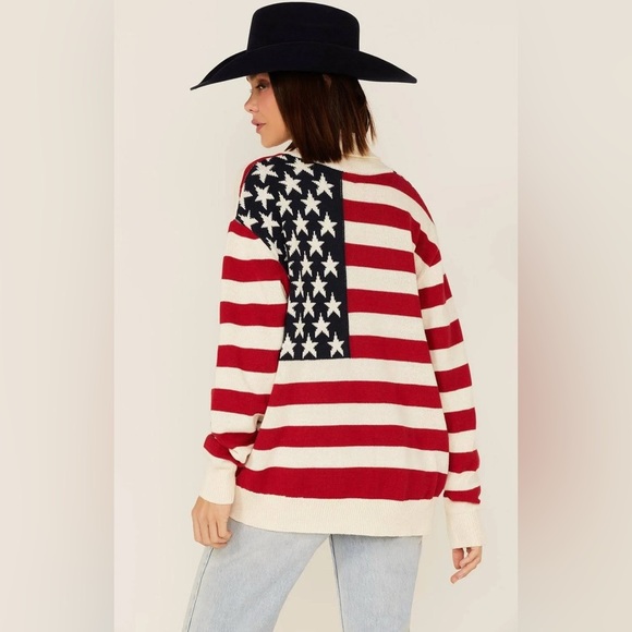 Show Me Your MuMu Stars and Stripes Cardigan - Red, White, Blue Sz Large - Picture 2 of 6